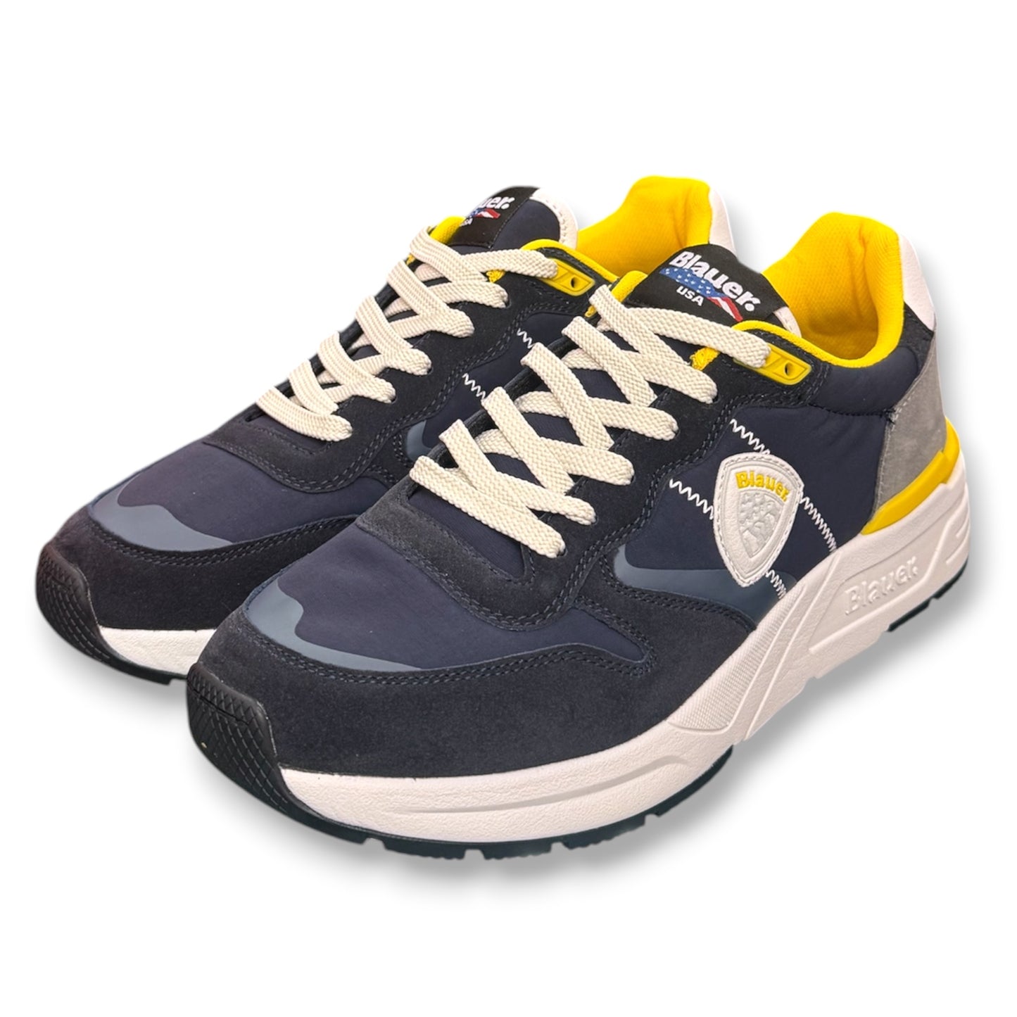 BLAUER - Scarpe Uomo, col.Blu/Grigio/ Giallo