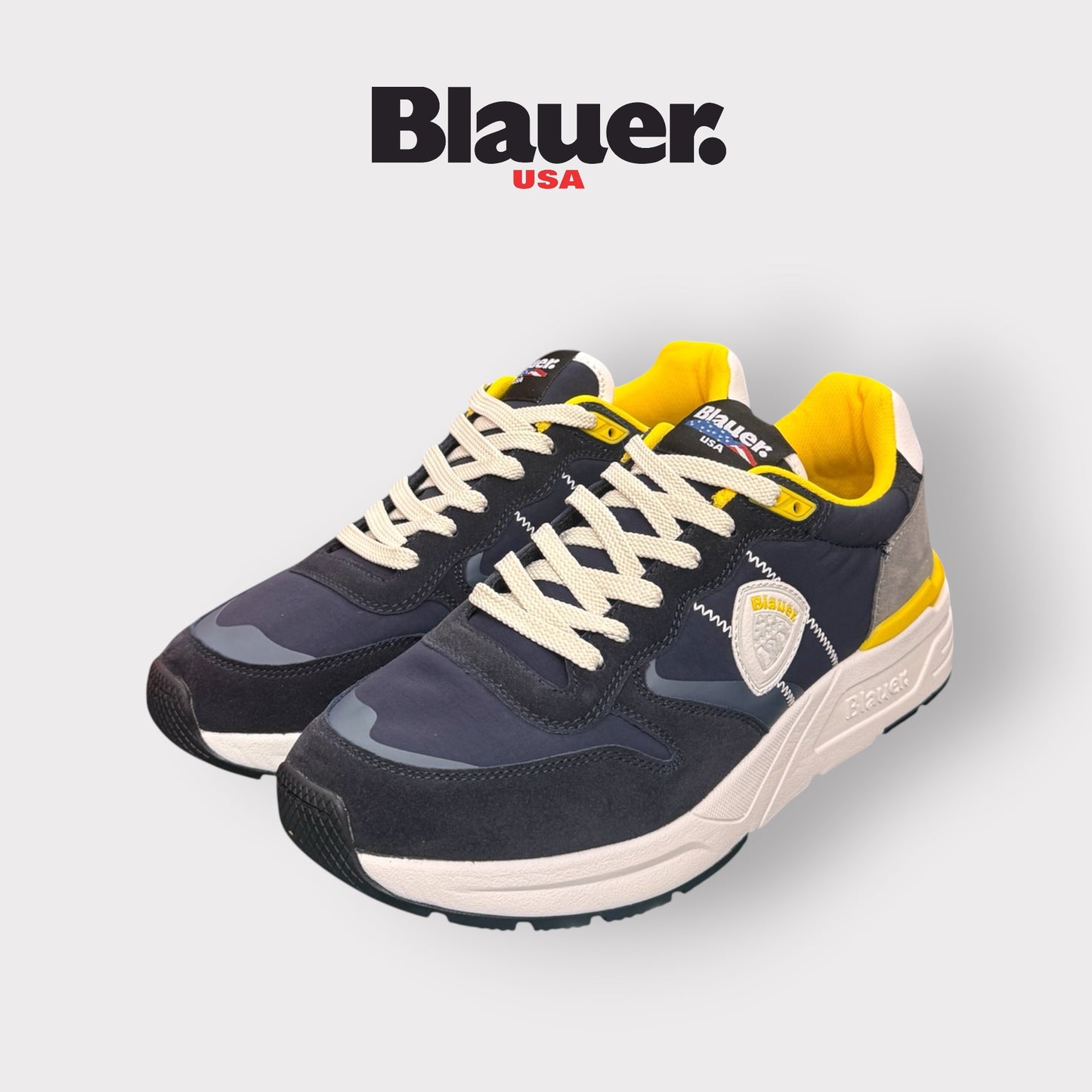 BLAUER - Scarpe Uomo, col.Blu/Grigio/ Giallo