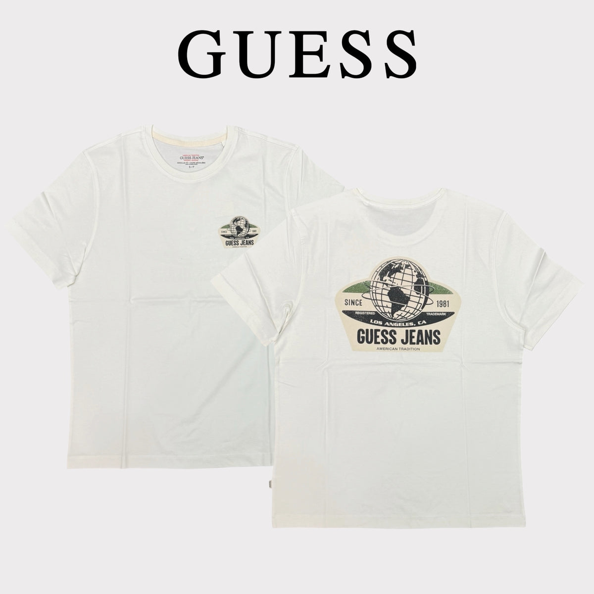 GUESS- T-shirt Uomo, con stampa sulla schiena, col.Bianco
