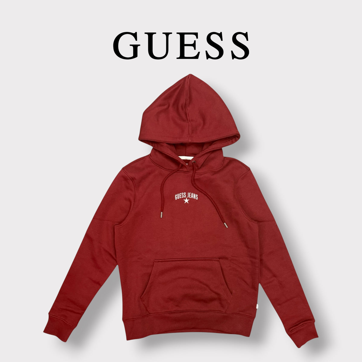 GUESS - Felpa Donna, con cappuccio, tex.Felpato, col.Bordeaux