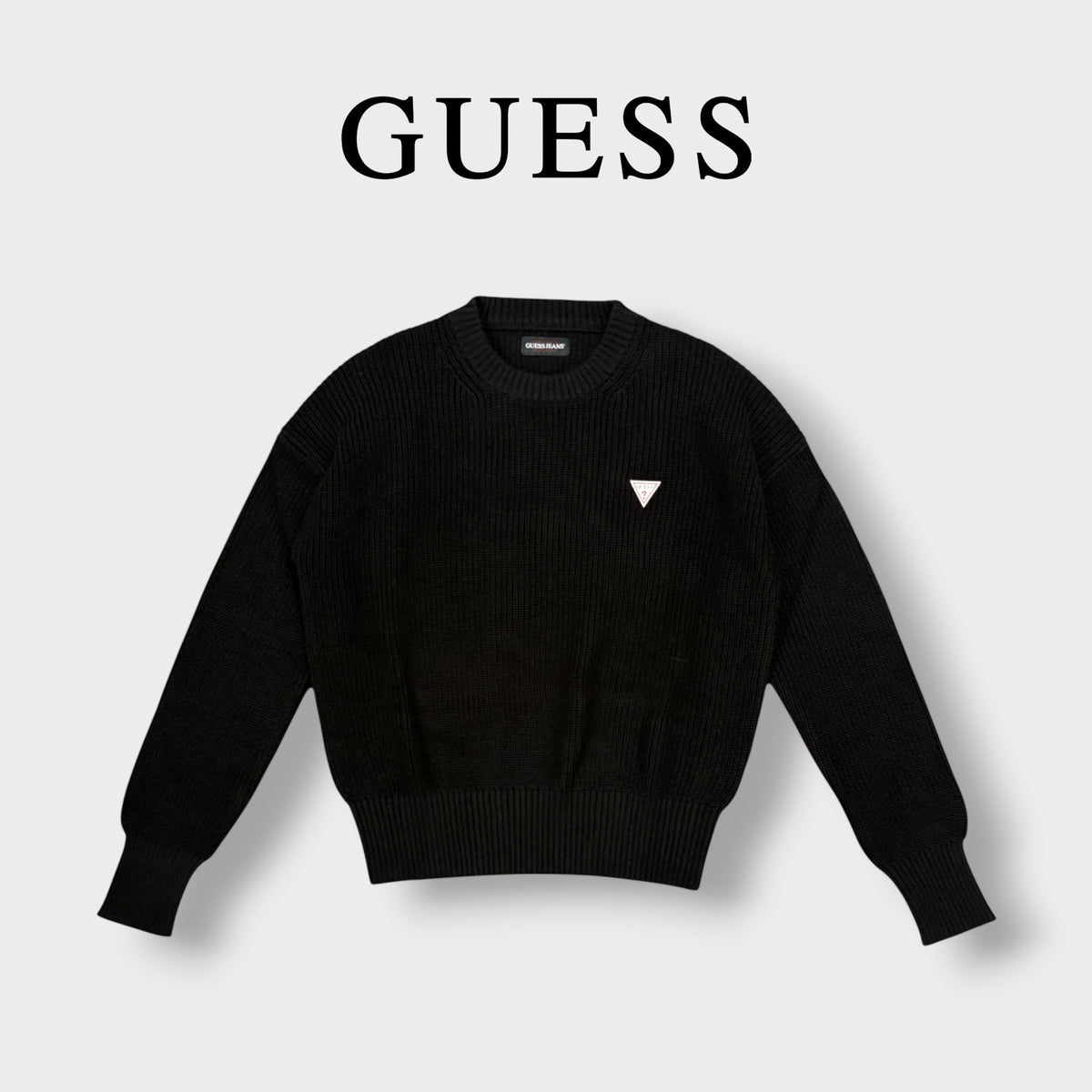 GUESS JEANS - Maglioncino Donna, con logo lato cuore, Col.Nero