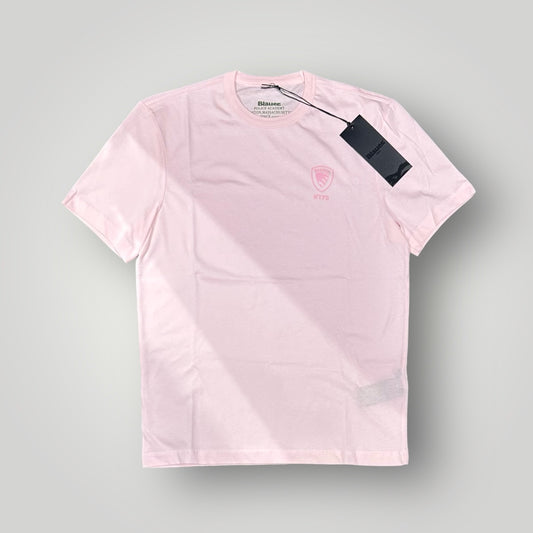 T-shirt BLAUER Uomo rosa con logo lato cuore tono su tono, RegulrFit