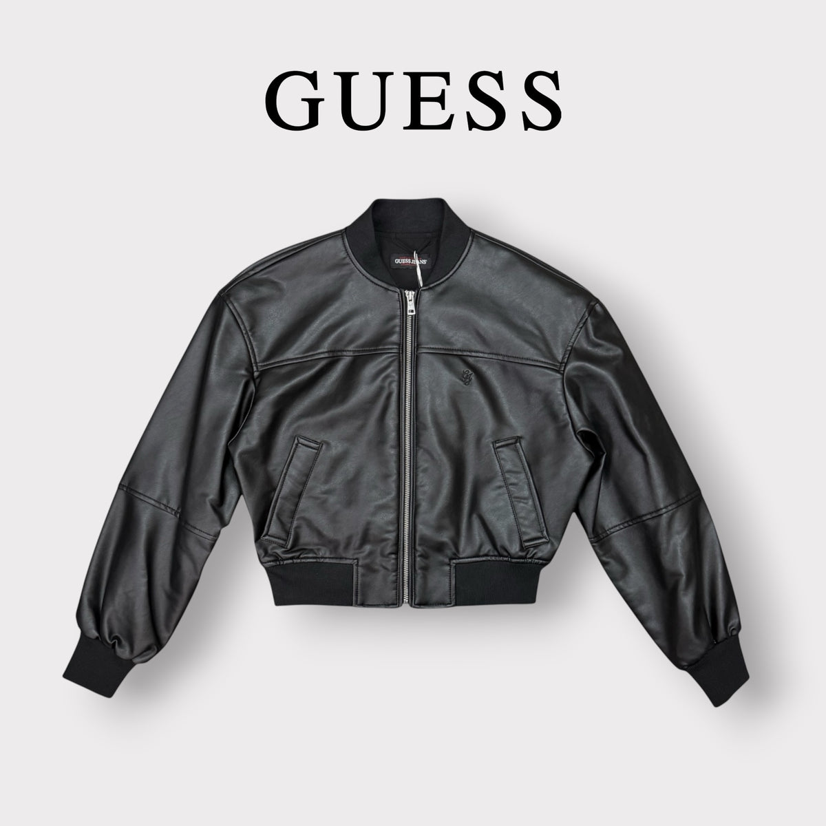 GUESS - Giubbotto Donna, in ecopelle, Col.Nero