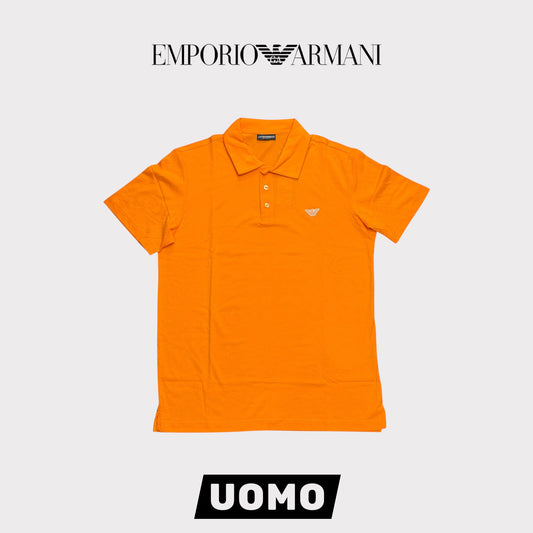 EMPORIO ARMANI-Polo Uomo in con logo lato cuore, col.Arancione
