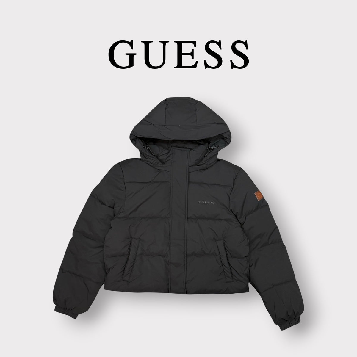 GUESS - Giubbotto Donna, con doppia abbottonatura e cappuccio sganciabile, CroppedFit, col.Nero