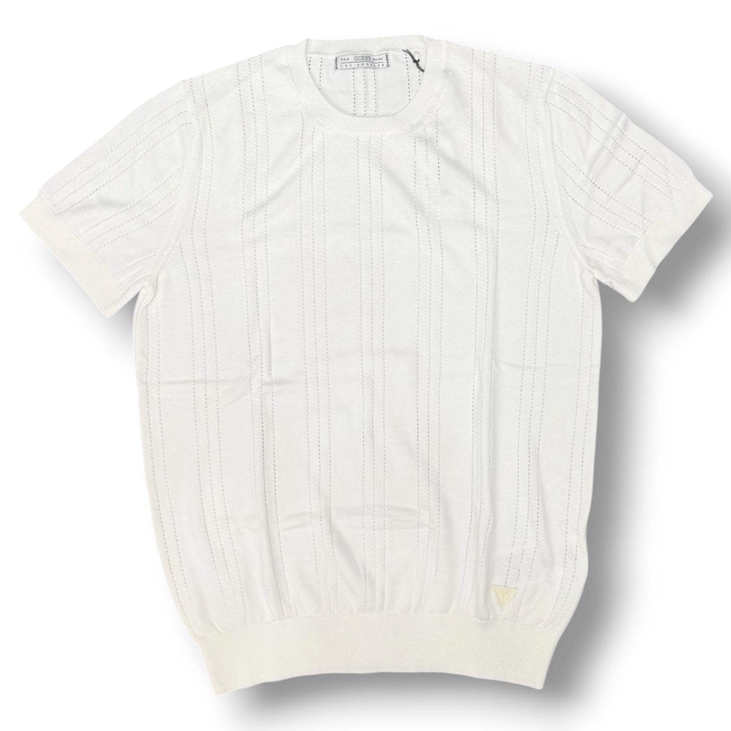 GUESS- T-shirt Uomo, in filo, col.Bianco