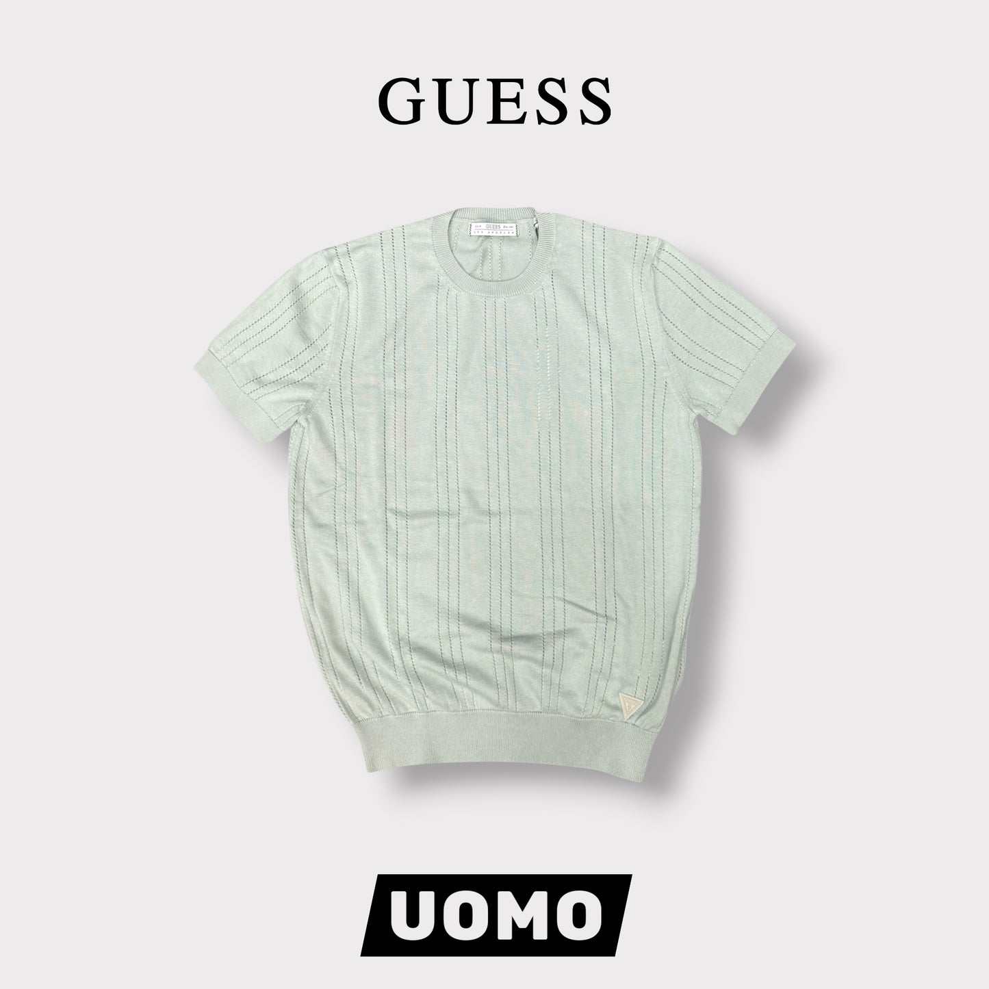 GUESS- T-shirt Uomo, in filo, col.Menta