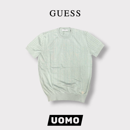 GUESS- T-shirt Uomo, in filo, col.Menta