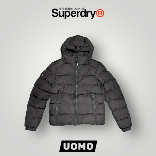 Giubbotto Hooded SUPERDRY Uomo, Puffer Jacket con pile interno, Col.Nero