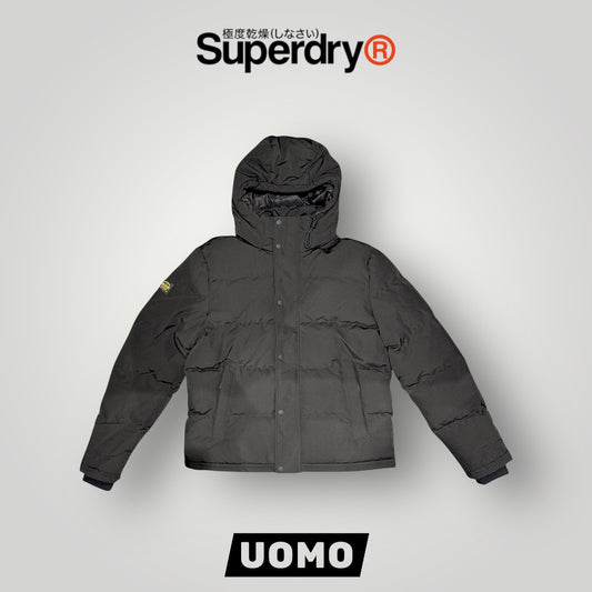 Giubbotto Everest SUPERDRY Uomo, Puffer Jacket con doppia abbottonatura, Col.Nero