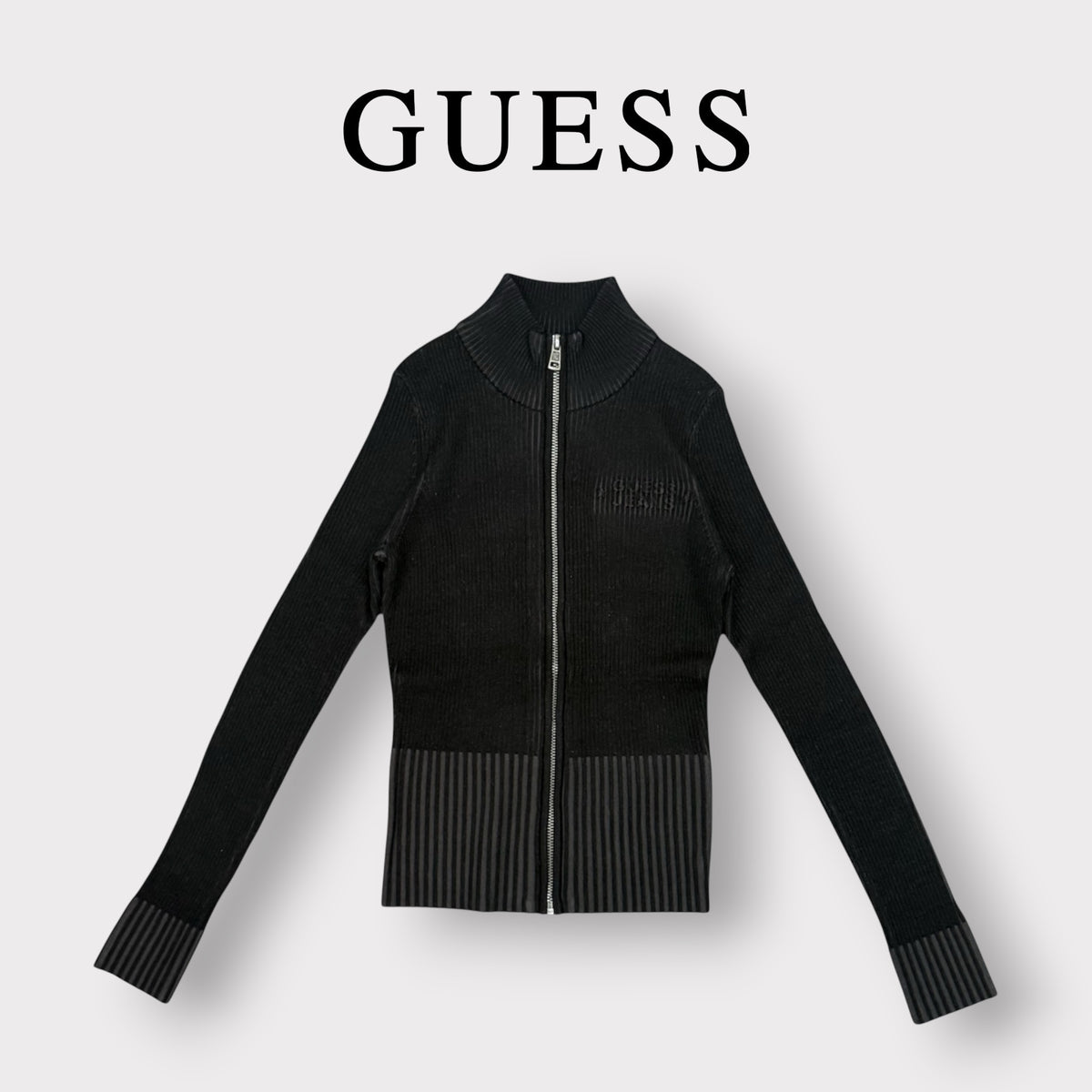 GUESS JEANS- Maglioncino Donna, cn zip e senza cappuccio, Col.Nero