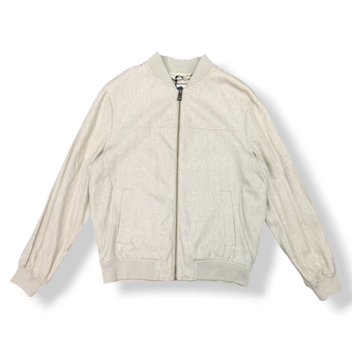 GUESS - Giubbotto Uomo, modello bomber in cotone foderato con trama spigata, Col.Beige