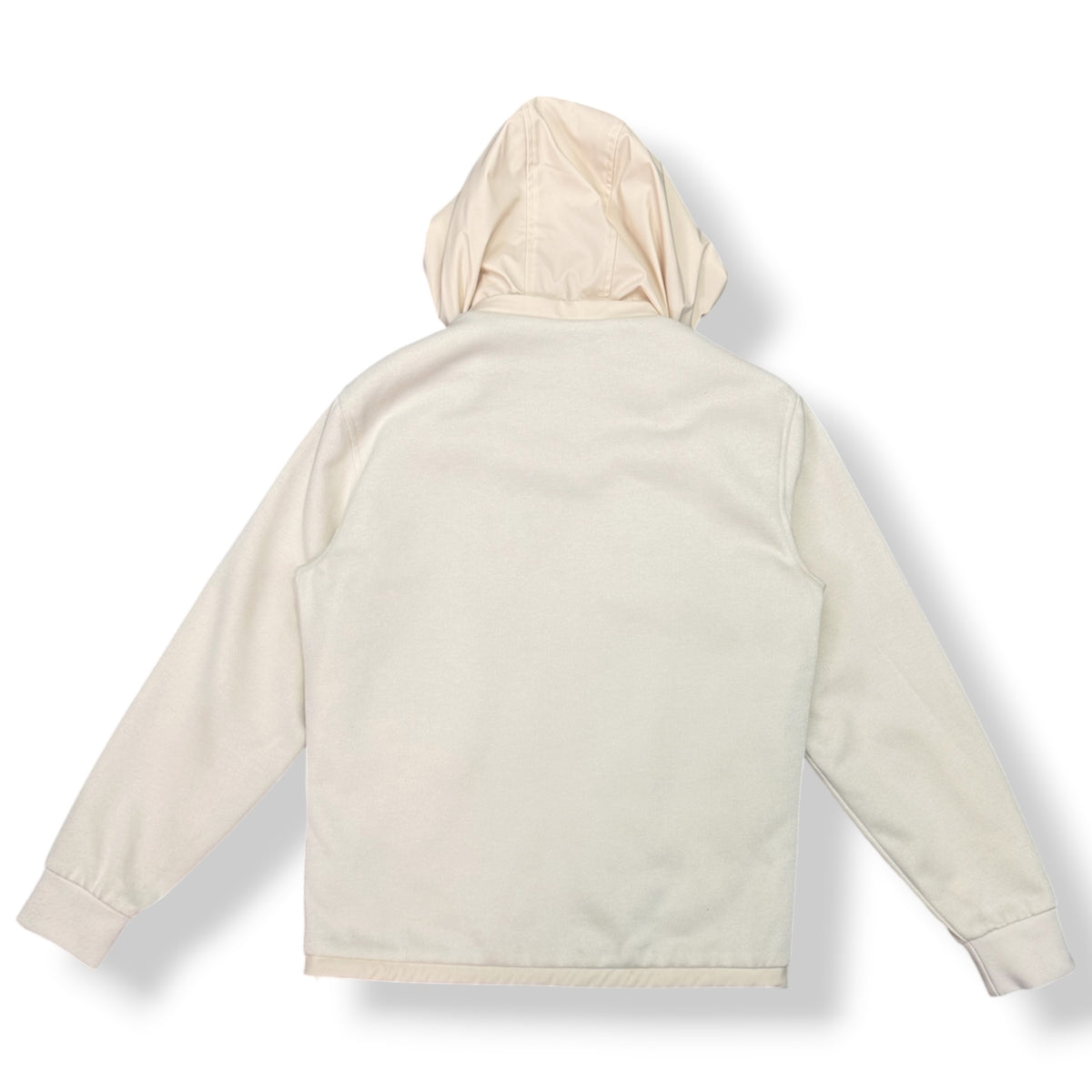 GUESS - Giubbotto Uomo, con maniche e retro in felpa, con cappuccio sganciabile, Col.Panna