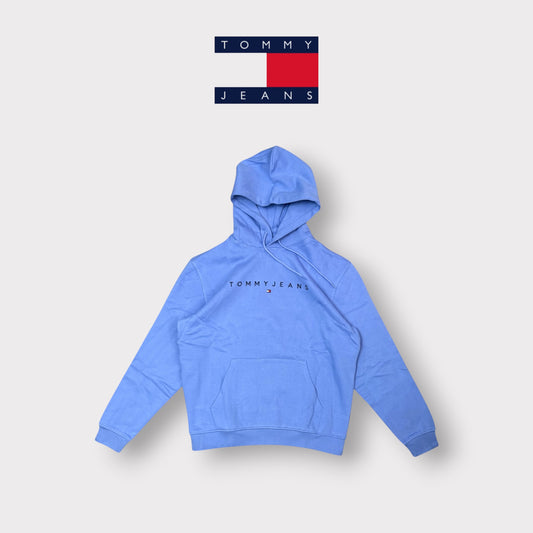 TOMMY JEANS - Felpa Uomo con cappuccio, tex.felpato, Col.Celeste polvere