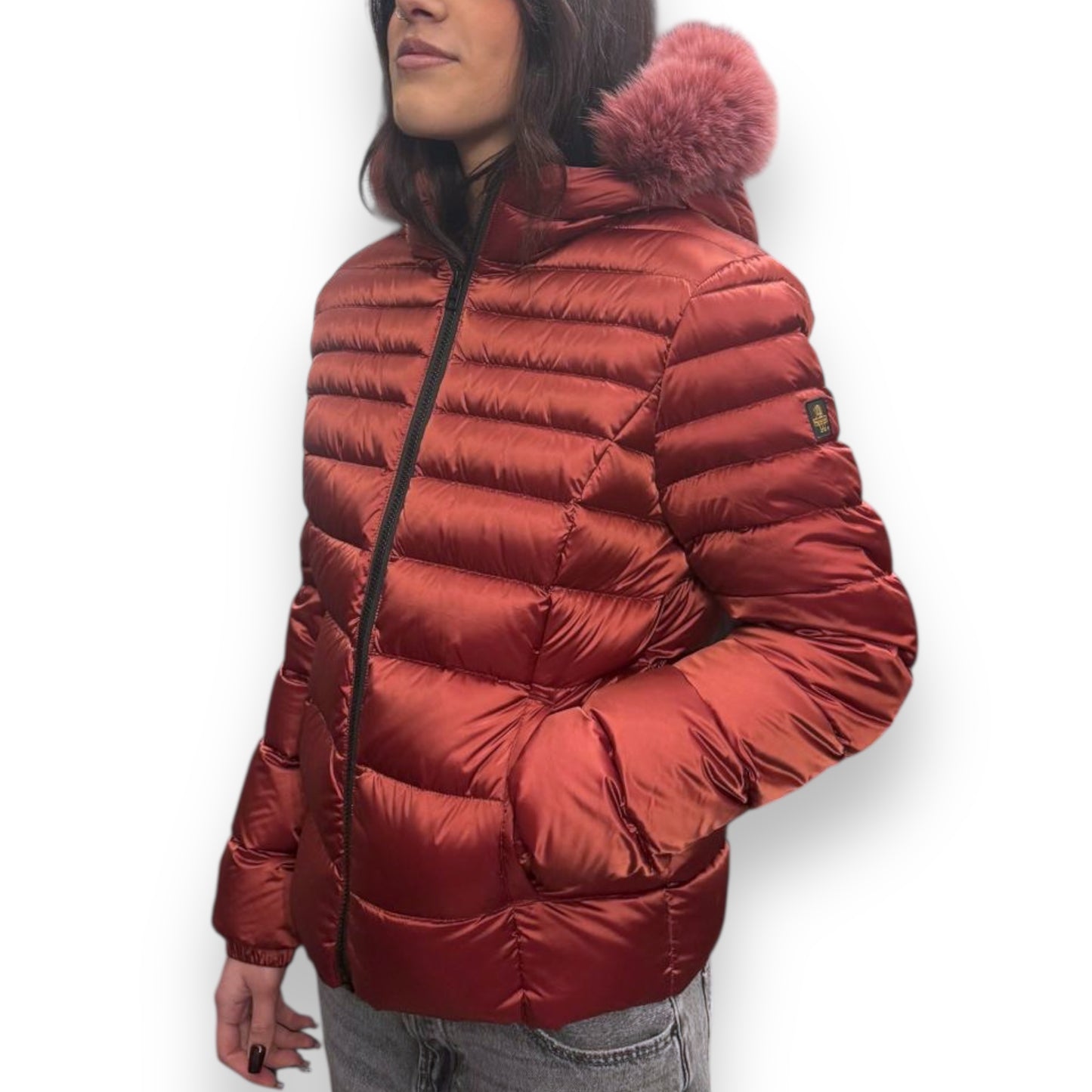Giubbotto Refrigiwear Donna, mod.Mead Fur Jacket, Col.Rosso Mattone