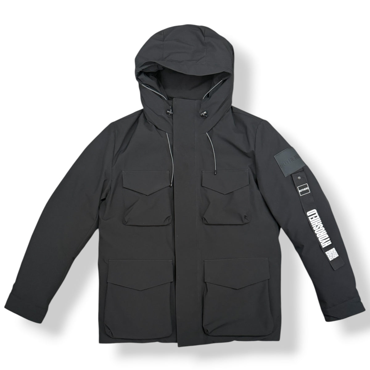 OUTHERE - Giubbotto Uomo, con cappuccio, doppia abbottonatura, mod.Zephyr, Col.Black
