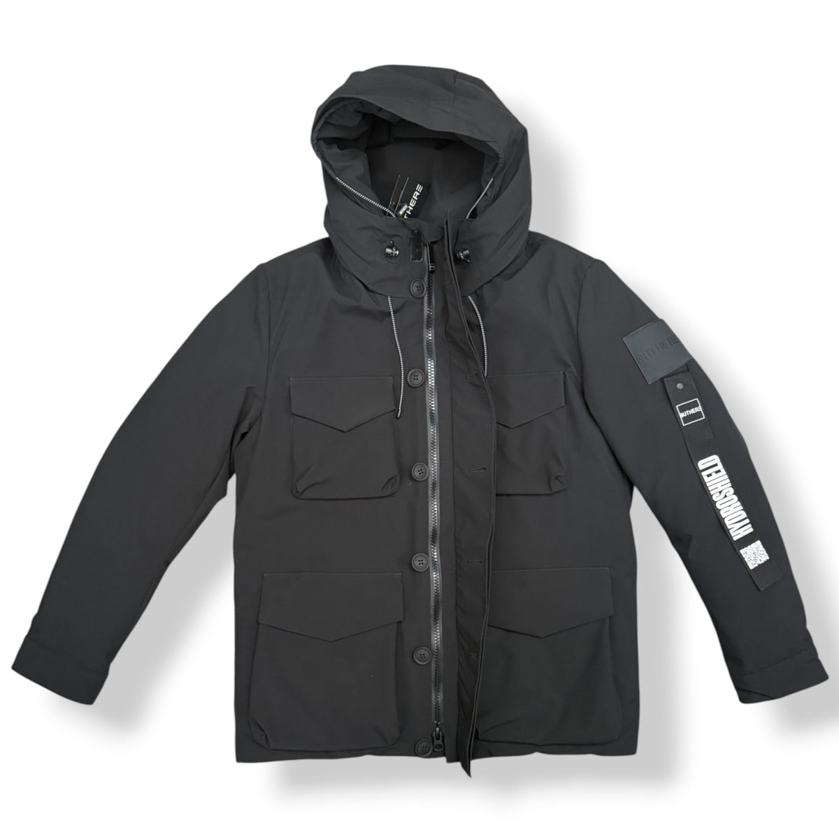 OUTHERE - Giubbotto Uomo, con cappuccio, doppia abbottonatura, mod.Zephyr, Col.Black