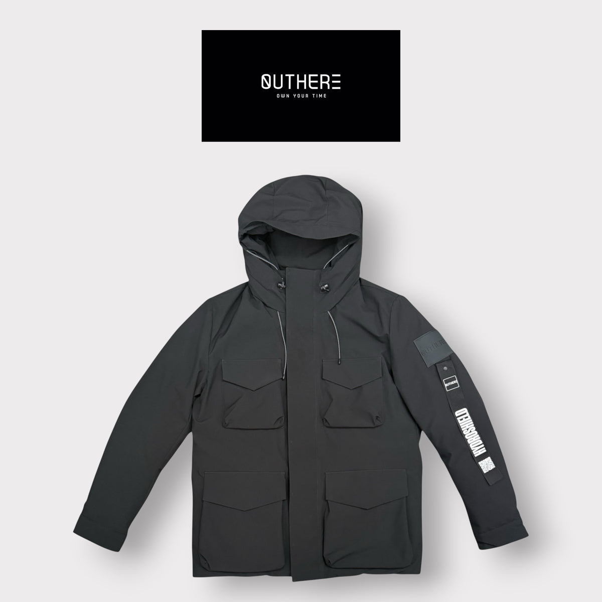 OUTHERE - Giubbotto Uomo, con cappuccio, doppia abbottonatura, mod.Zephyr, Col.Black