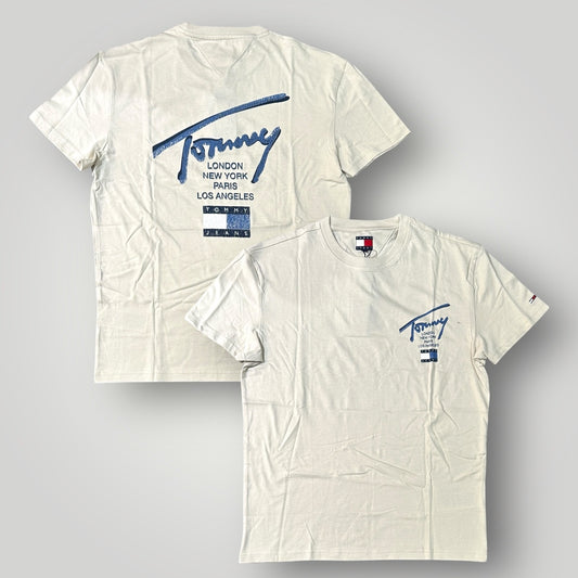 T-shirt TOMMY JEANS, con stampa lato cuore e dietro la schiena, Col.Beige