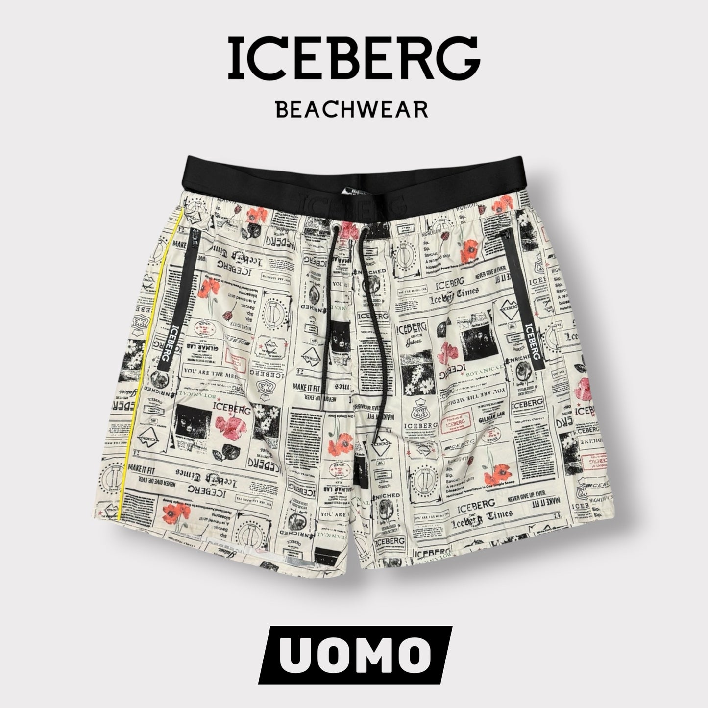 ICEBERG BEACHWEAR- Costume Uomo, con fantasia