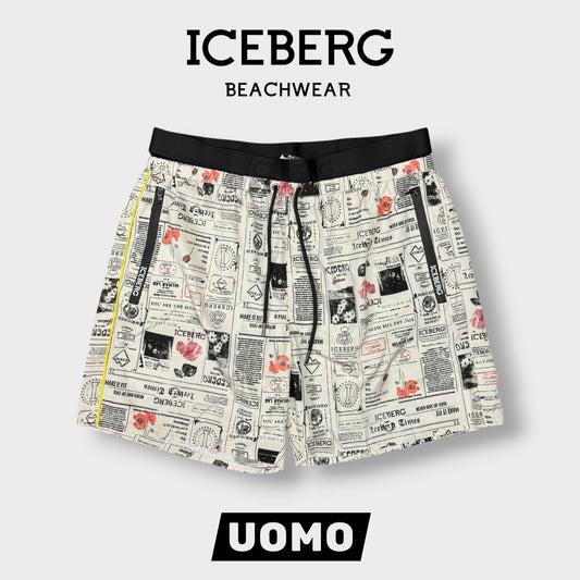 ICEBERG BEACHWEAR- Costume Uomo, con fantasia