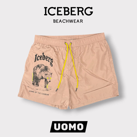 ICEBERG BEACHWEAR- Costume Uomo, con stampa, col.Rosa
