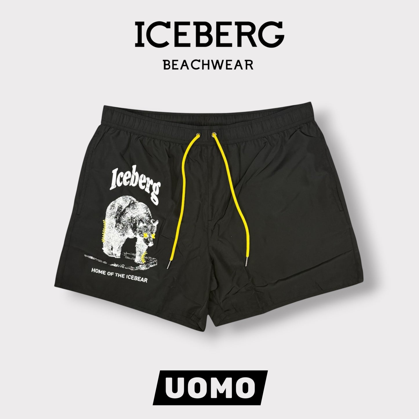 ICEBERG BEACHWEAR- Costume Uomo, con stampa, col.Nero
