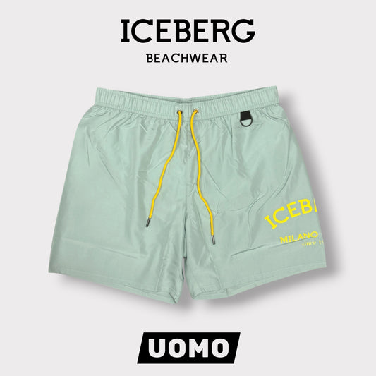 ICEBERG BEACHWEAR- Costume Uomo, con stampa, col.Menta