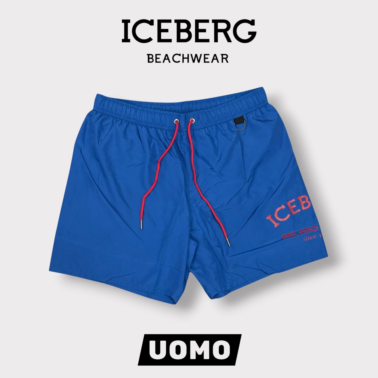 ICEBERG BEACHWEAR- Costume Uomo, con stampa, col.Blu