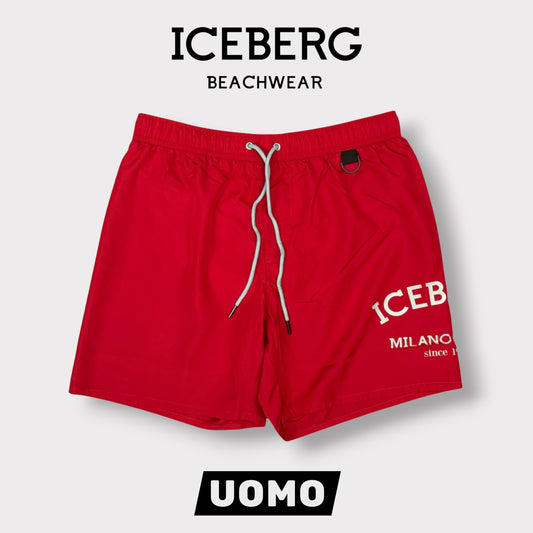 ICEBERG BEACHWEAR- Costume Uomo, con stampa, col.Rosso