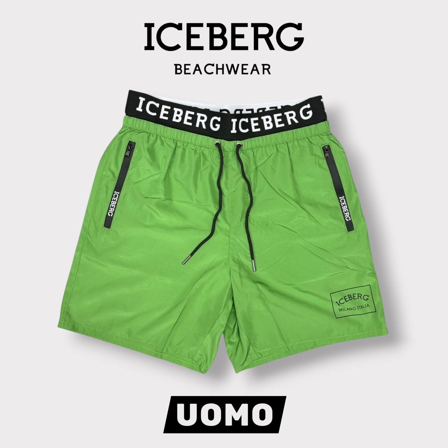 ICEBERG BEACHWEAR- Costume Uomo, col.Verde
