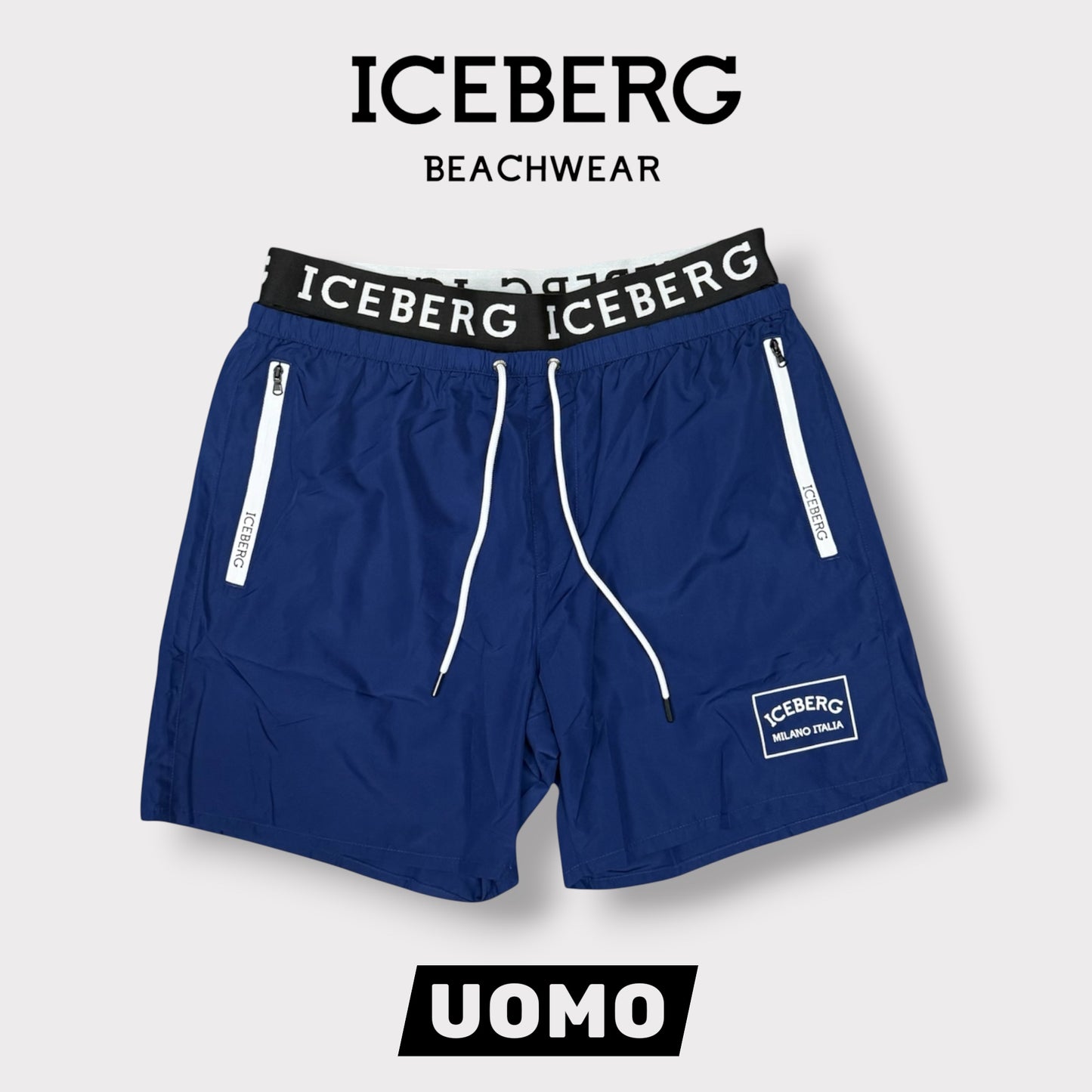 ICEBERG BEACHWEAR- Costume Uomo, col.Blu
