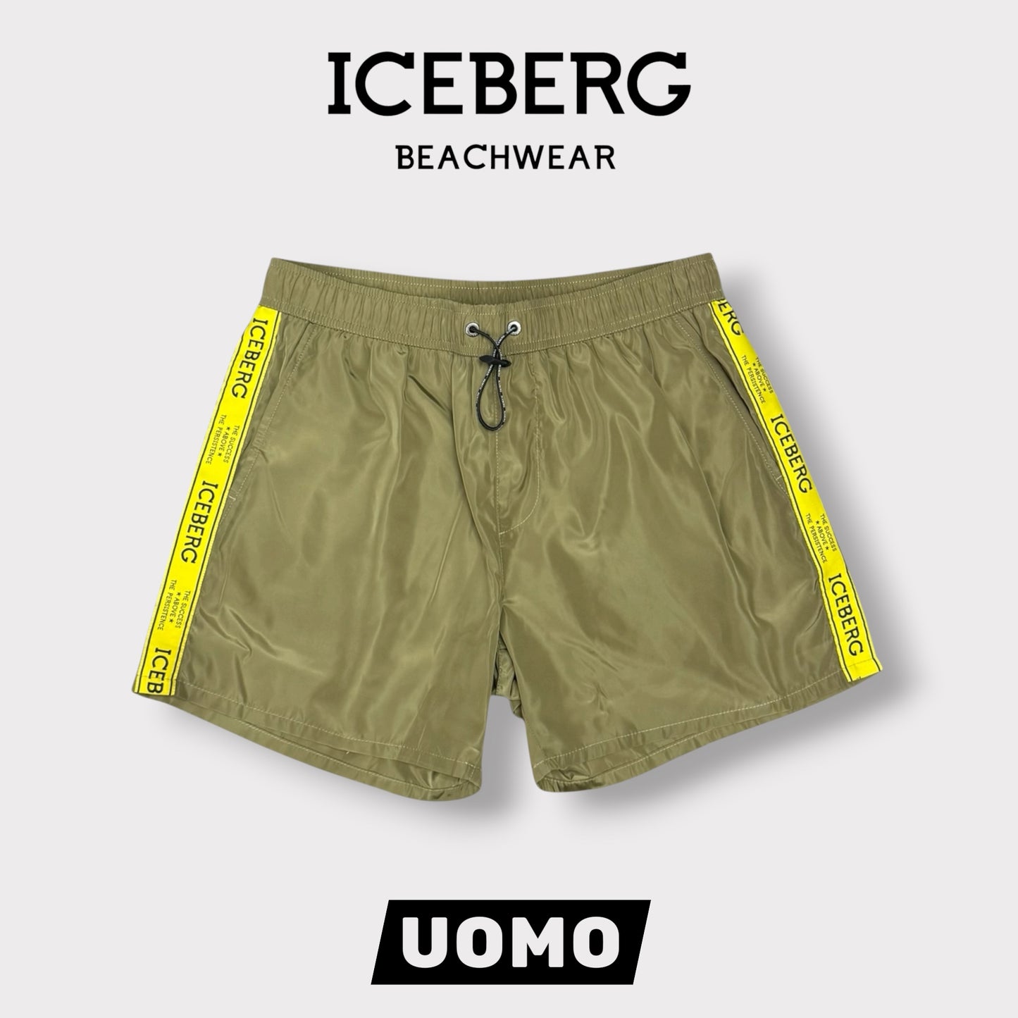 ICEBERG BEACHWEAR- Costume Uomo, col.Verde militare