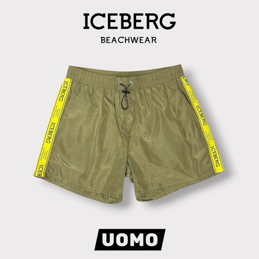 ICEBERG BEACHWEAR- Costume Uomo, col.Verde militare