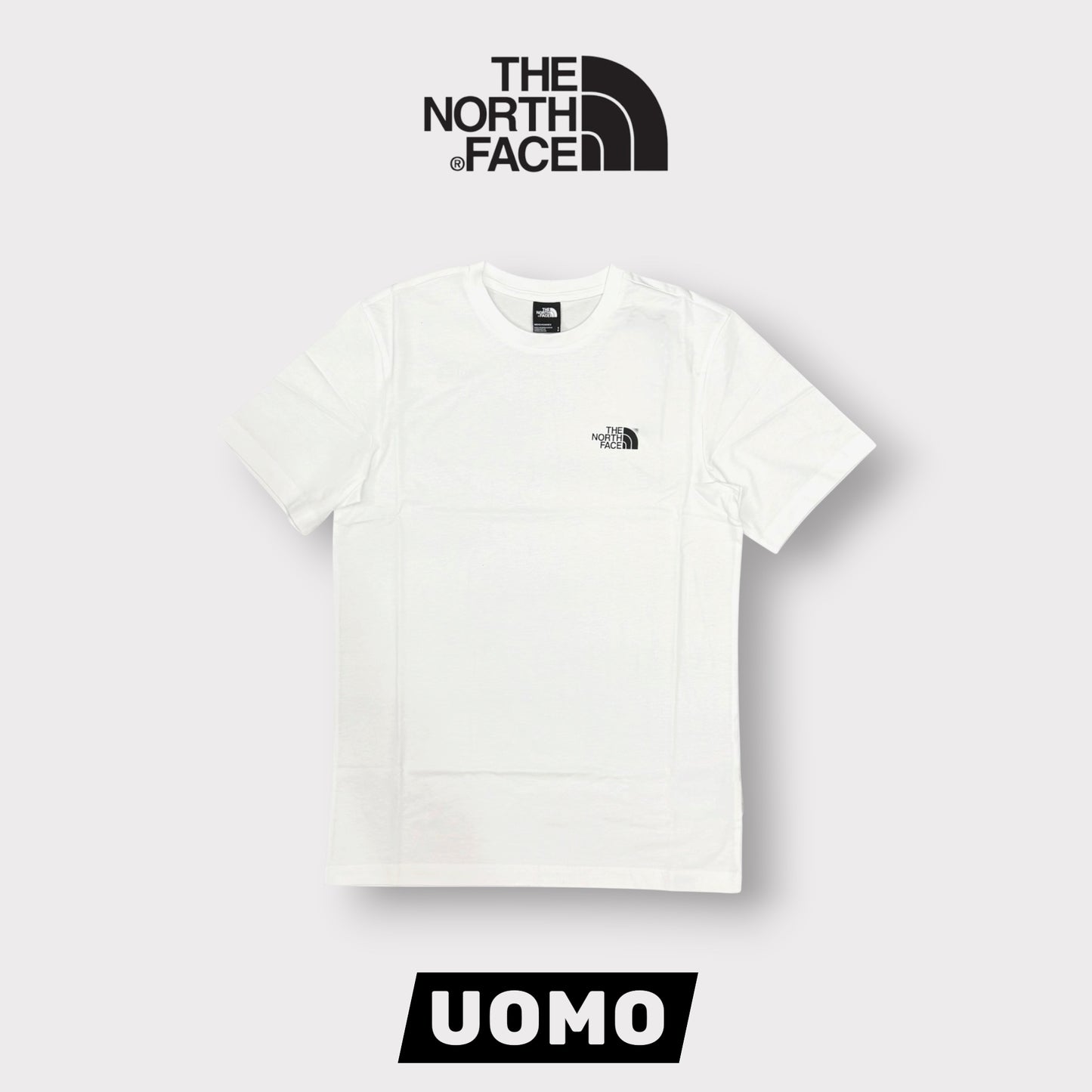 THE NORTH FACE- T-Shirt Uomo con logo stampato lato cuore, Col.Bianco