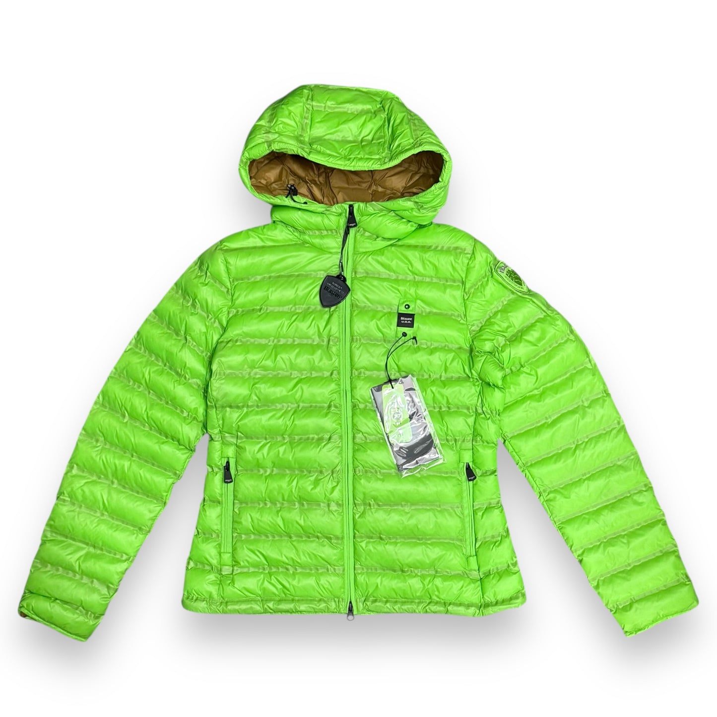 Giubbotto Blauer Donna, 70 grammi con cappuccio,(imbott.Ovatta), Col.Verde Fluo