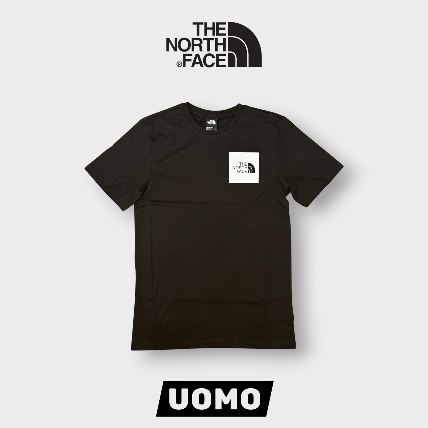 THE NORTH FACE- T-Shirt Uomo con logo quadrato lato cuore, Col.Nero