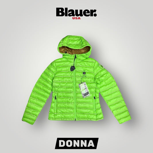 Giubbotto Blauer Donna, 70 grammi con cappuccio,(imbott.Ovatta), Col.Verde Fluo