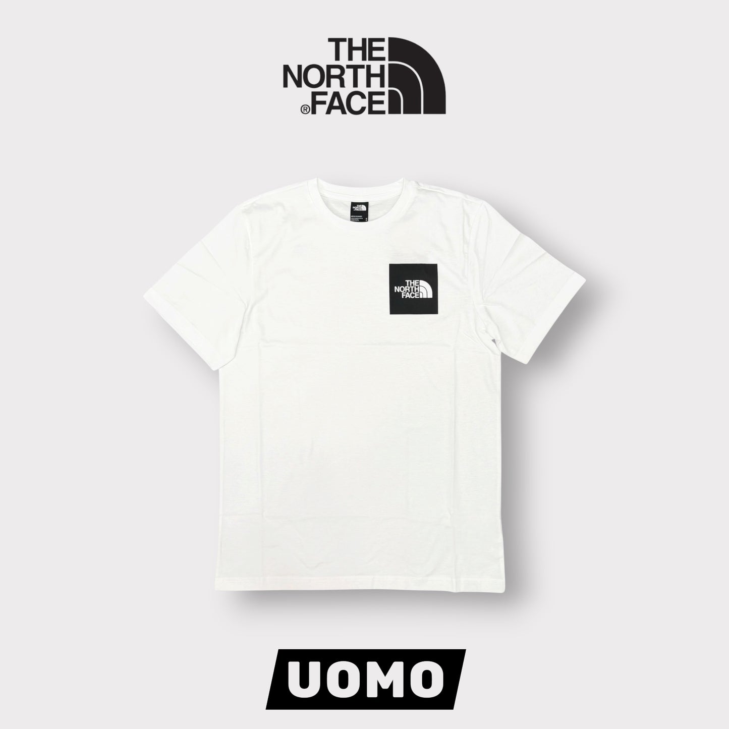 THE NORTH FACE- T-Shirt Uomo con logo quadrato lato cuore, Col.Bianco