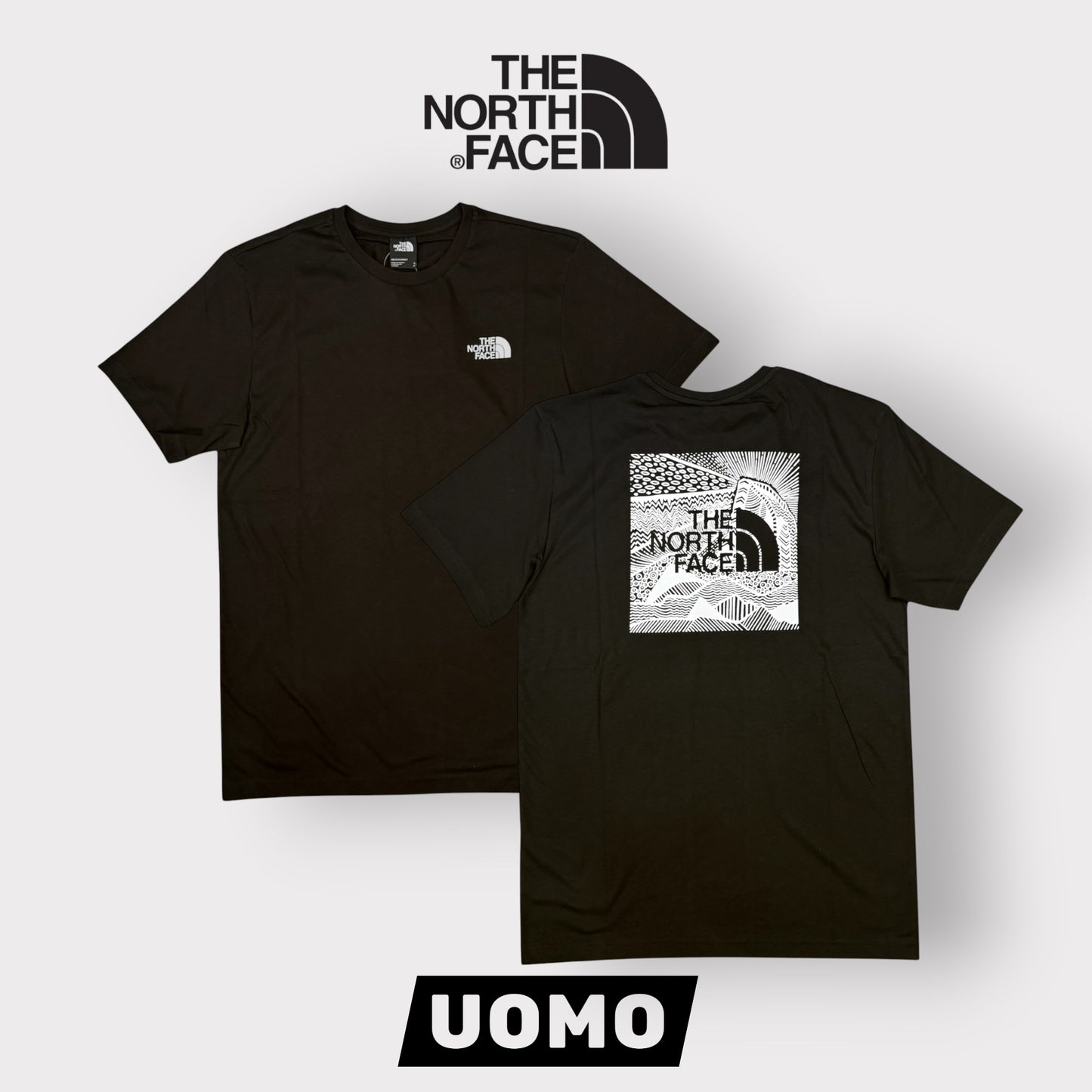 THE NORTH FACE- T-Shirt Uomo con logo lato cuore e stampa sulla schiena, Col.Nero