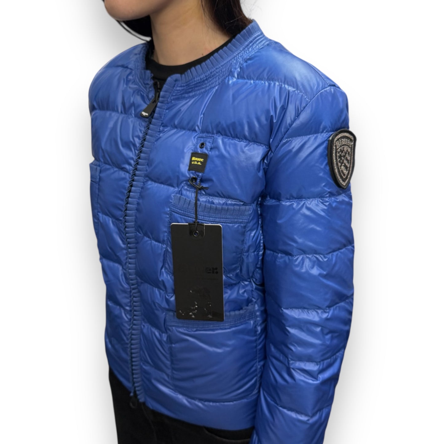 Giubbotto Blauer Donna, 70 grammi con scudetto in Swarovski, (Imbott.Piuma), Col.Royal