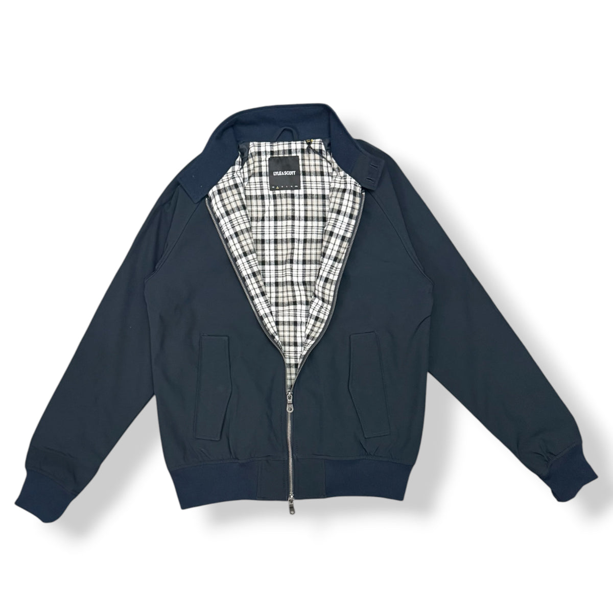 LYLE&SCOTT- Giubbotto Uomo, in softshell con interno in flanella, senza cappuccio, mod.Softshell Harrington Jacket, col.Dark Navy