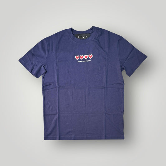 T-shirt RICHMOND Uomo, con stampa frontale, Col. Blu (cuori)