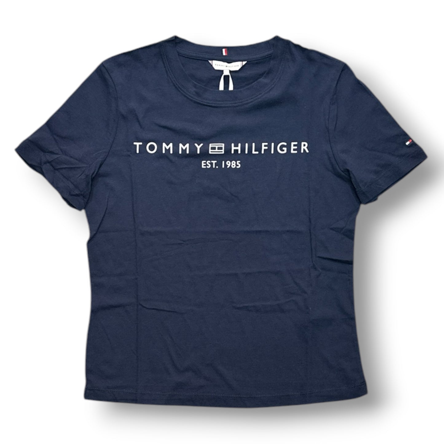 TOMMY HILFIGER- T-shirt Donna, con stampa frontale, Regular Fit, col.Blu